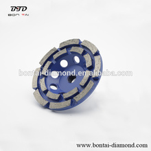 Diamond double row cup wheel for concrete